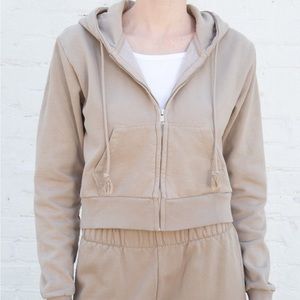 Brandy Melville cropped sip up hoodie